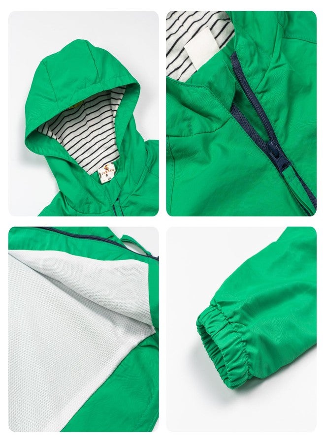 Volunboy Baby Boys Hooded Jacket Toddler Long Sleeve Spring Lightweight Windbreaker Kids Zip Up Fall Windproof Coats (Grass Green, 18-24 Months) - Image 5